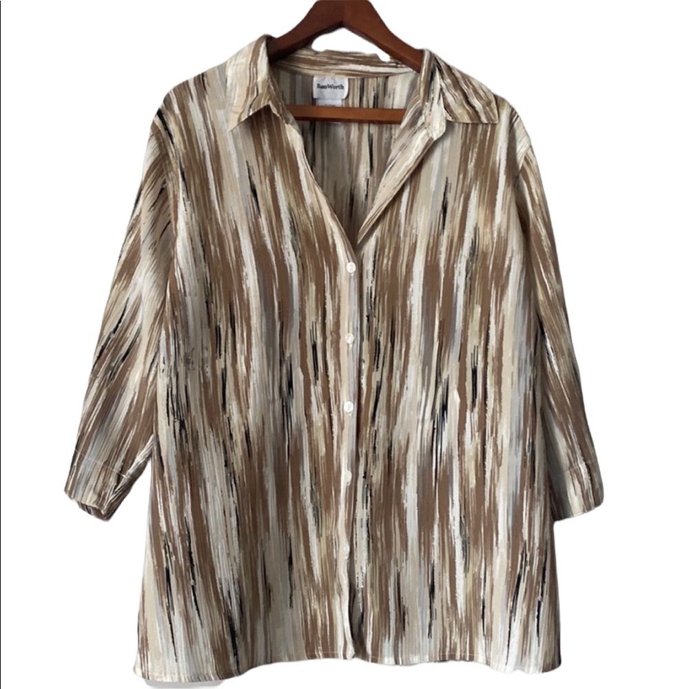 BonWorth Button Down Neutral Colored Top